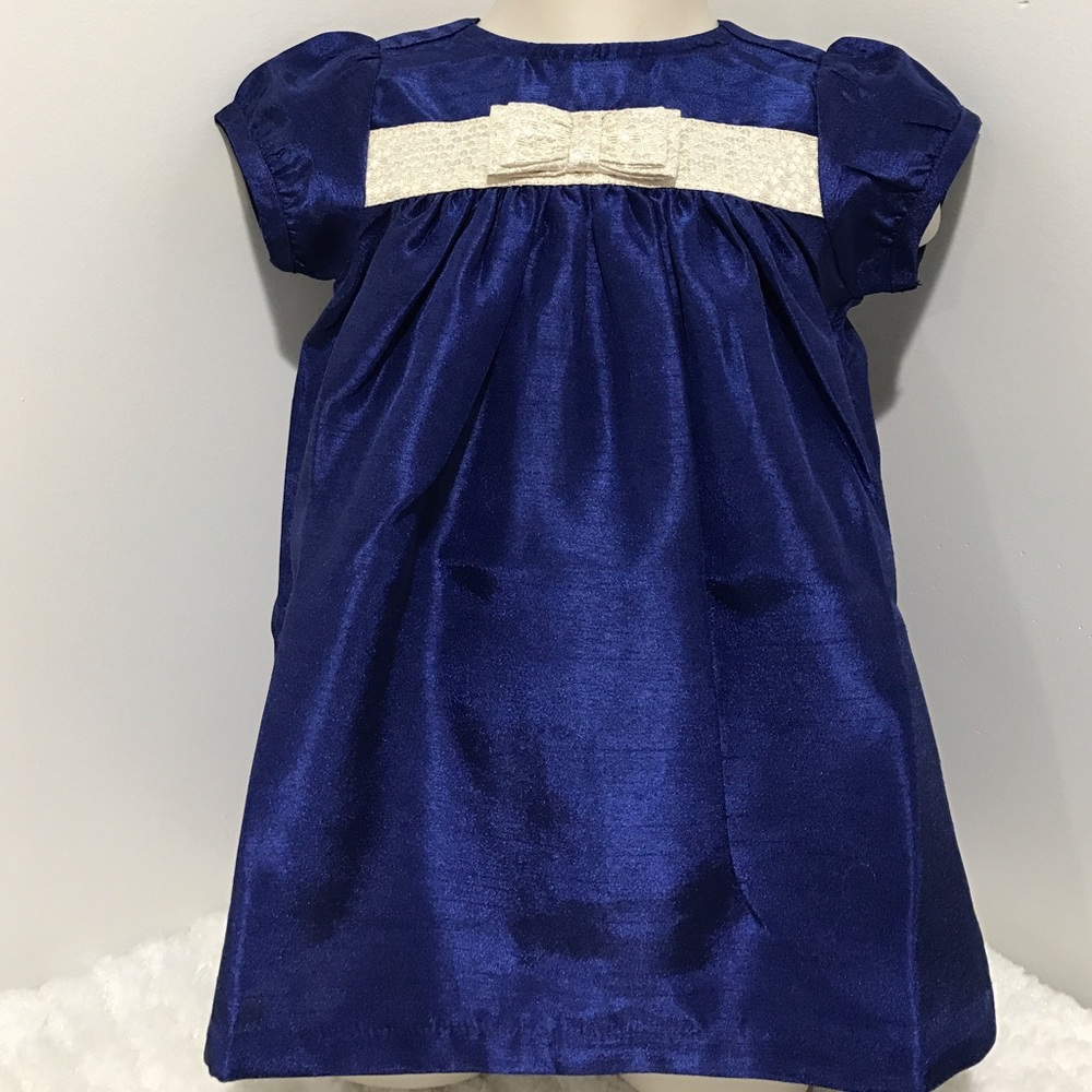 🎉HP🎉 🆕 6-12 months Blue & Gold Holiday Dress