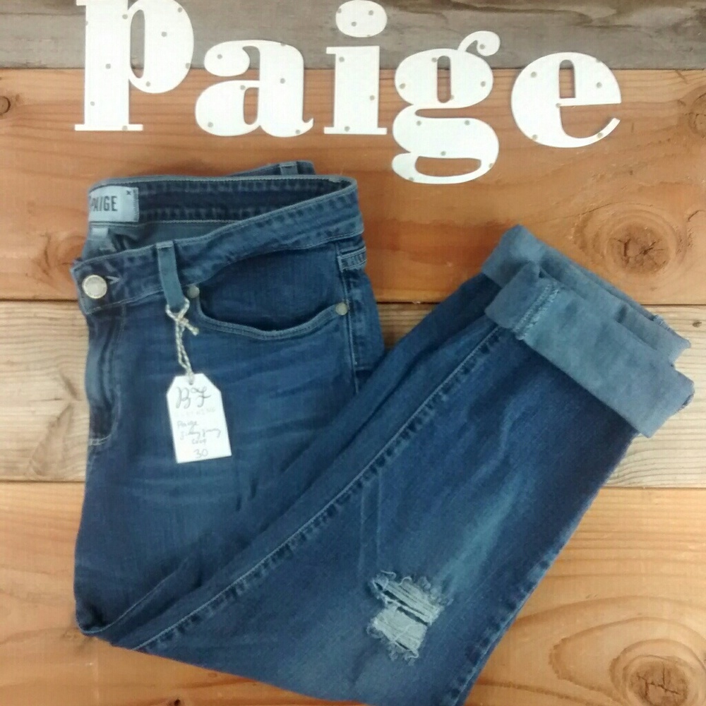 Paige Jimmy Jimmy Crop Distressed Jeans