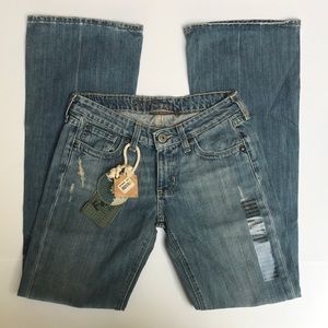 FOSSIL Smith Low Rise Flare Blue Cotton Jeans 2R