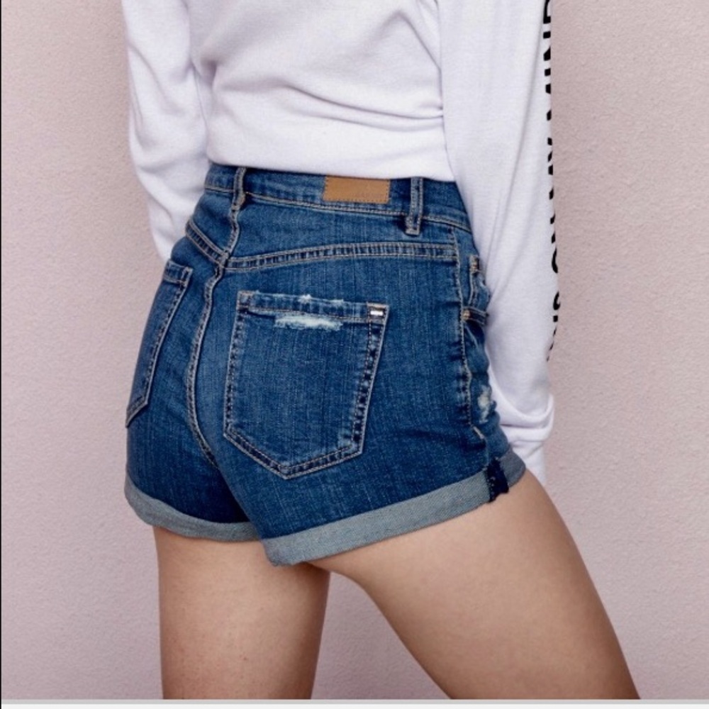 Garage High Waist Retro Denim Shorts