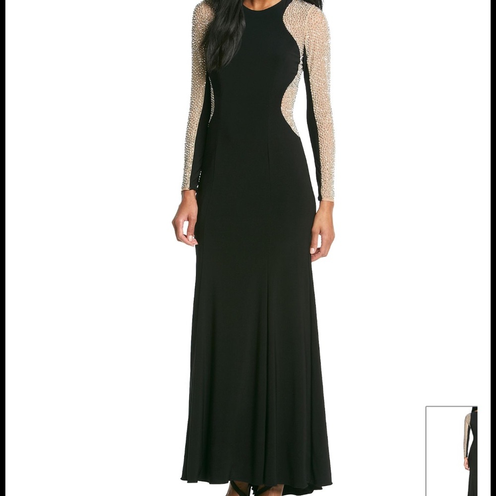 Black long sleeve elegant dress