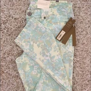 LC Lauren Conrad floral jeans