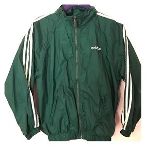 Old school dark green adidas jacket.