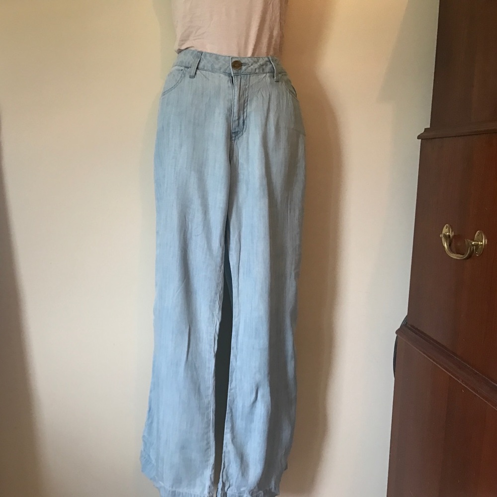 NWT Anthropologie Chambray Bootcut Flowy Pants