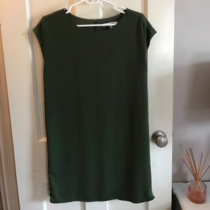 Francesca's Dark Green Zipper Shift Dress