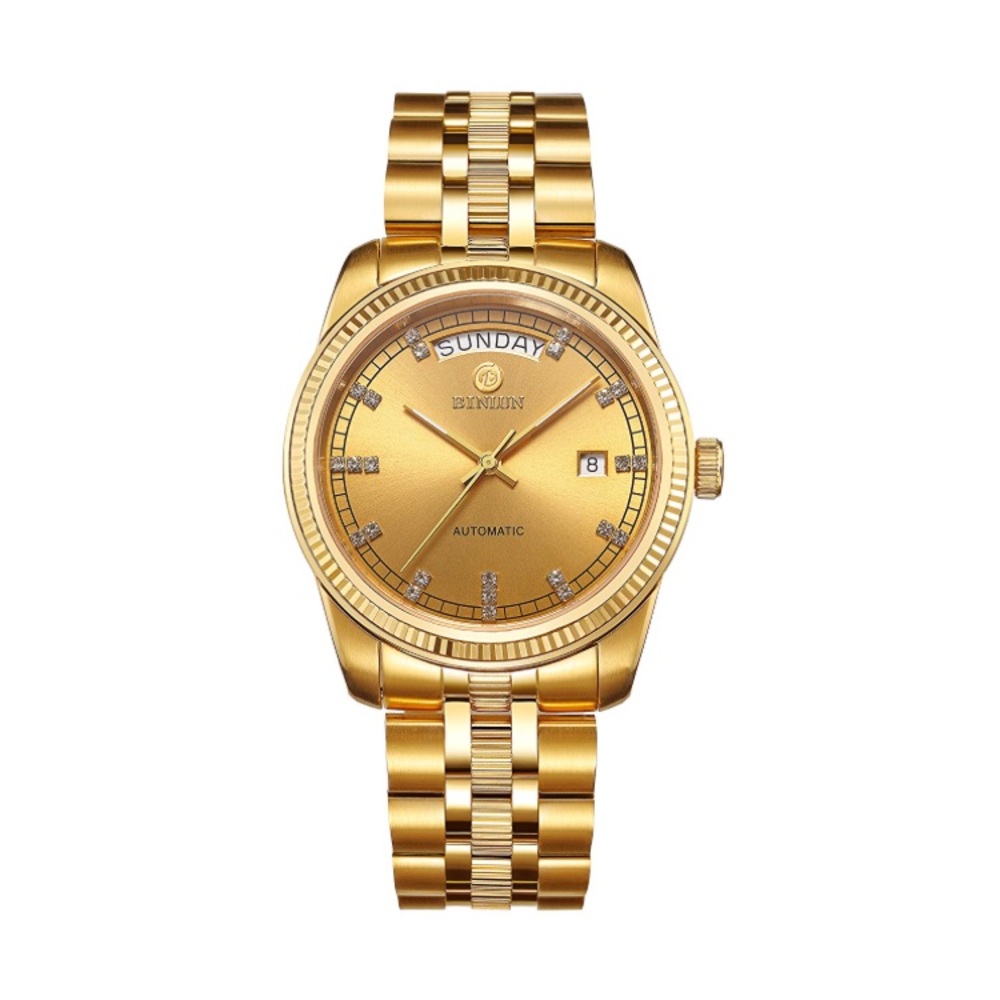 Gents Presidential 18K Shining Gold Plated Watche