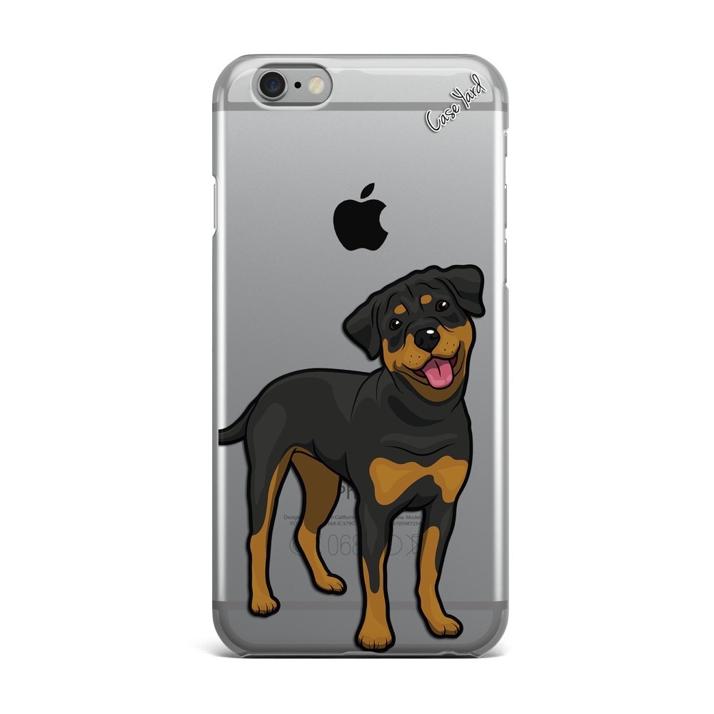 NEW CLEAR PLASTIC IPHONE CASE W. ROTTWEILER DESIGN