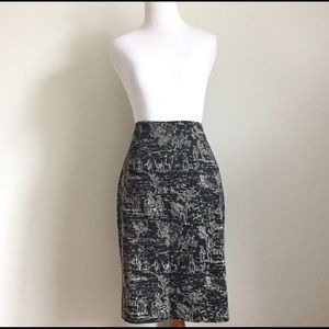 Braetan Pencil Skirt in Black/White