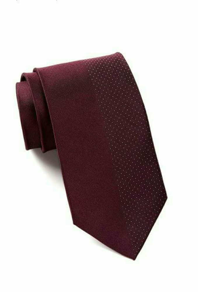 NWOB CALVIN KLEIN SILK PINDOT RED PANEL TIE