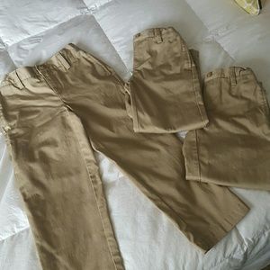 Lands' End 3 pairs uniform pants with Iron Knees!