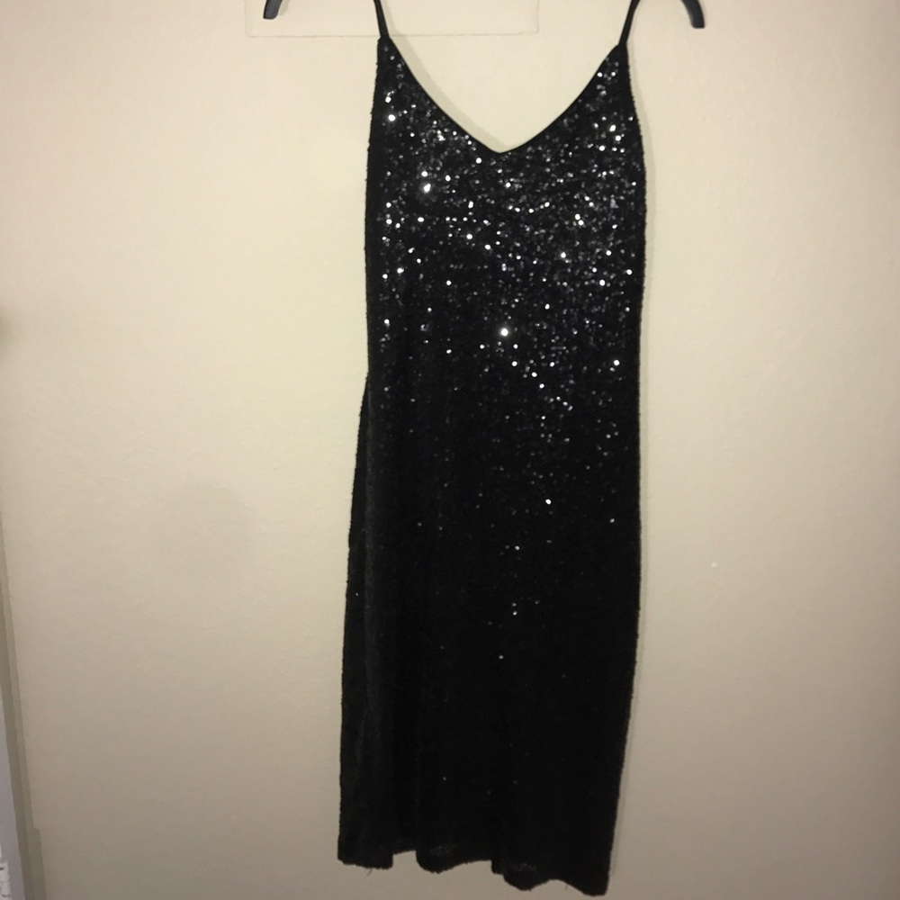 Black sequence tight dress