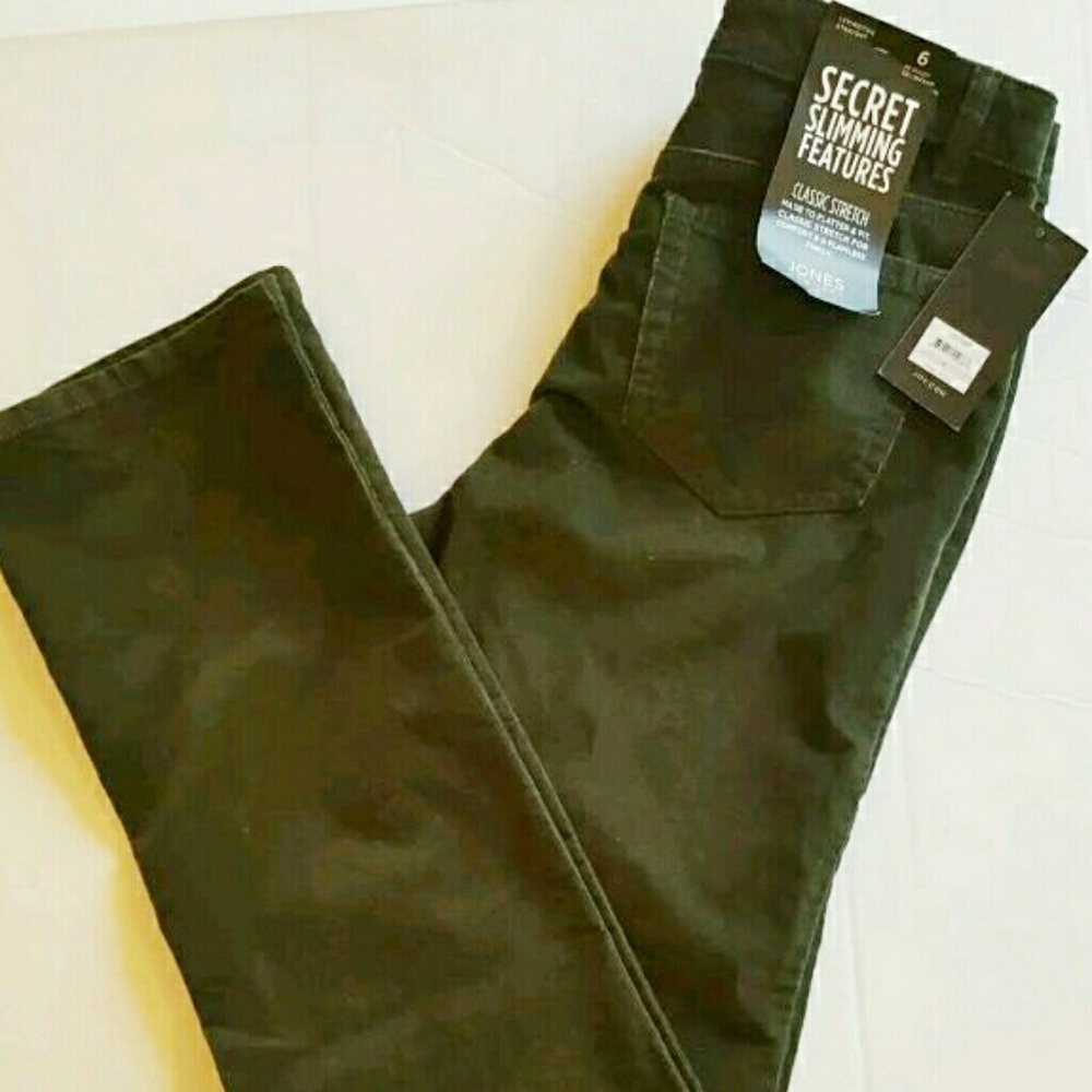 Jones New York Women's Pants Green Corduroy