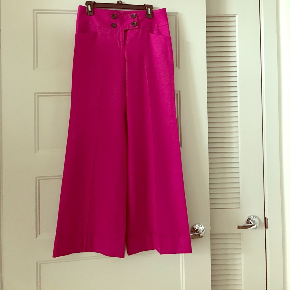 Wide Leg Vibrant Fuschia Pants