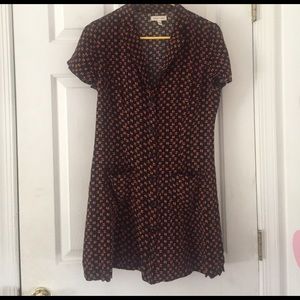 Printed button down mini dress