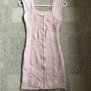 Forever 21 pink & gold bandage dress