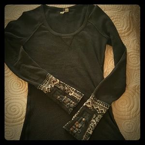 Free People waffle knit shirt