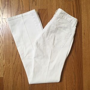 LOFT petites white bootcut jeans