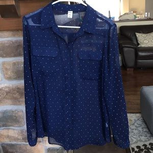 Old Navy Polka Dot button-up blouse Sz. M