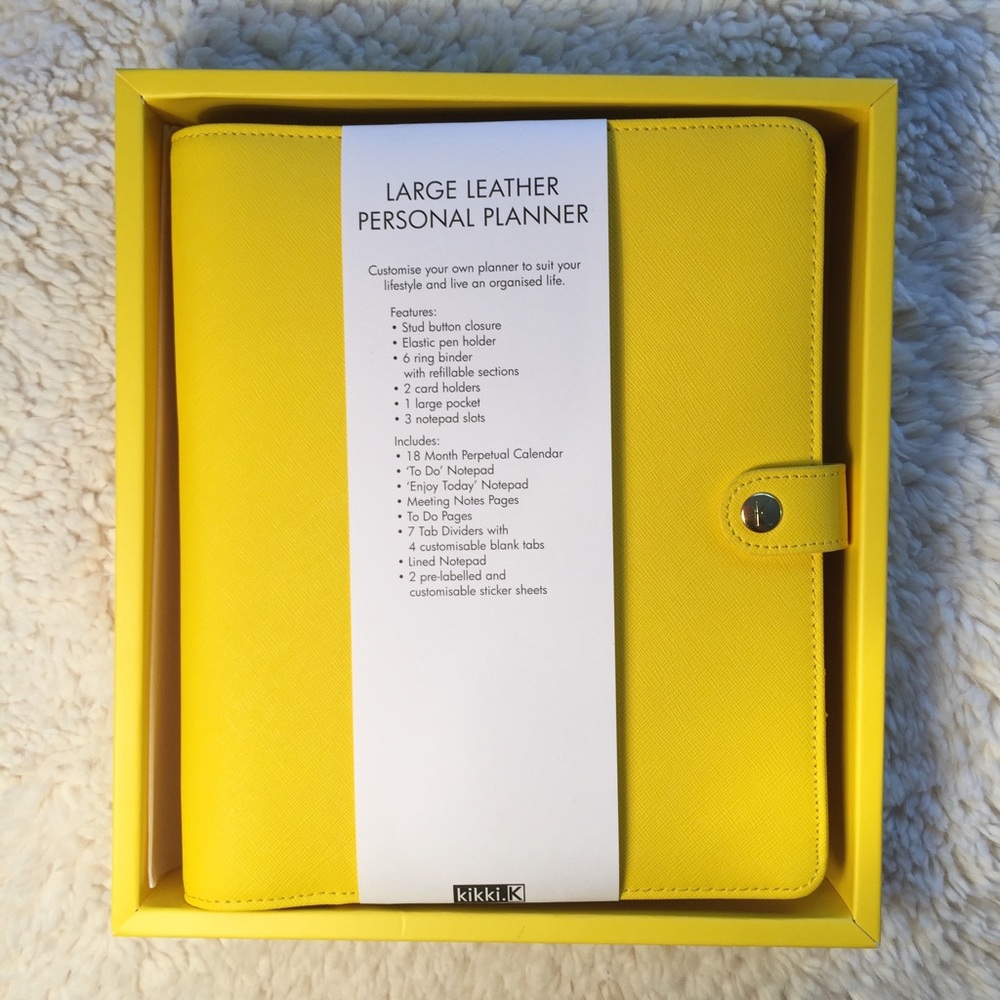 Large A5 Textured Leather Planner Kikki K