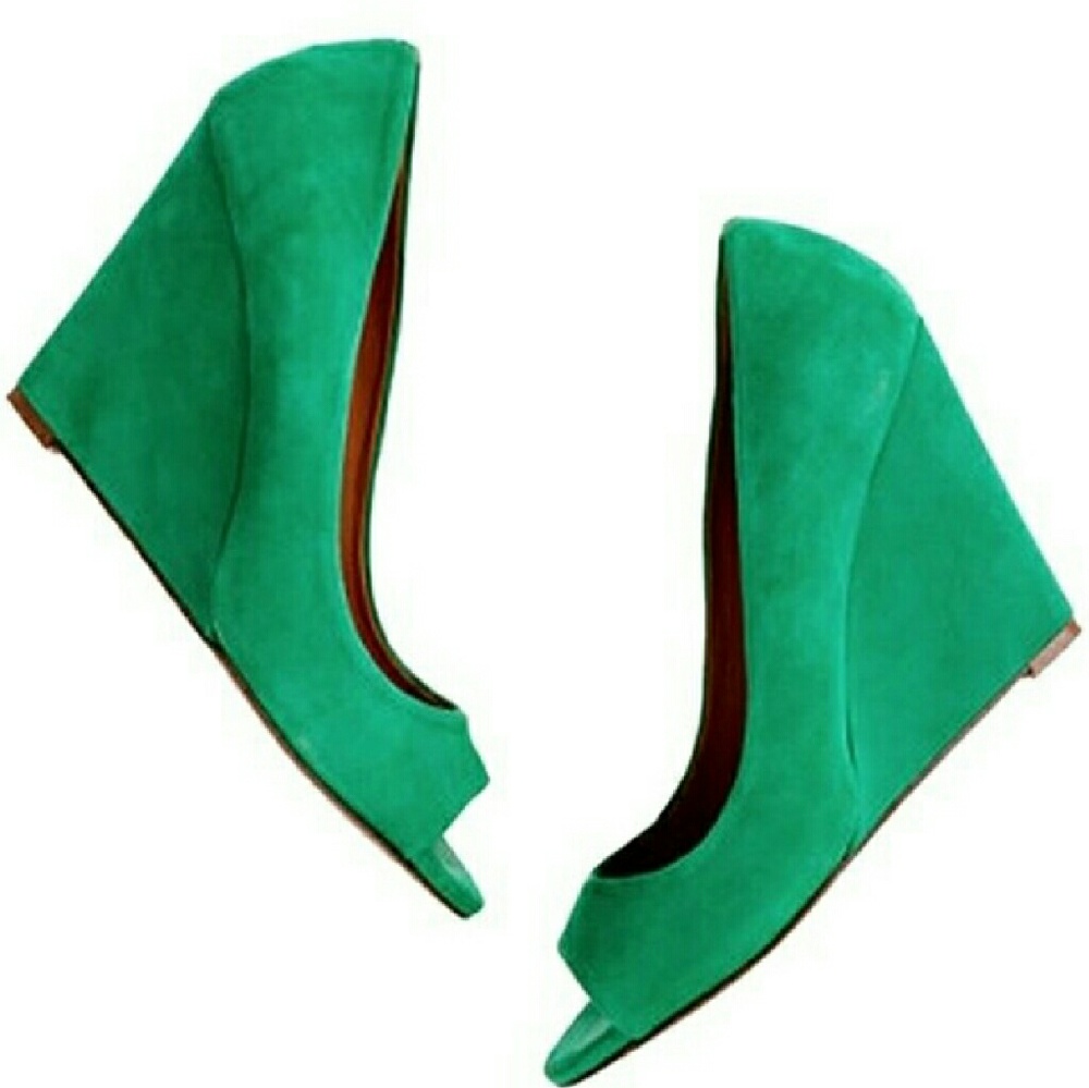 Madewell Suede Peep Toe Platforms