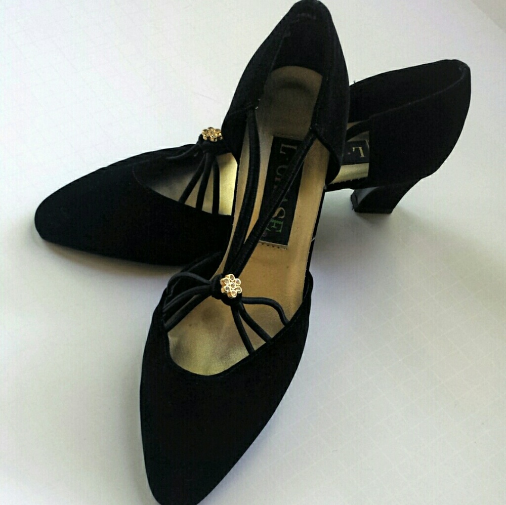 DONATED! Black Velvet Evening Heels