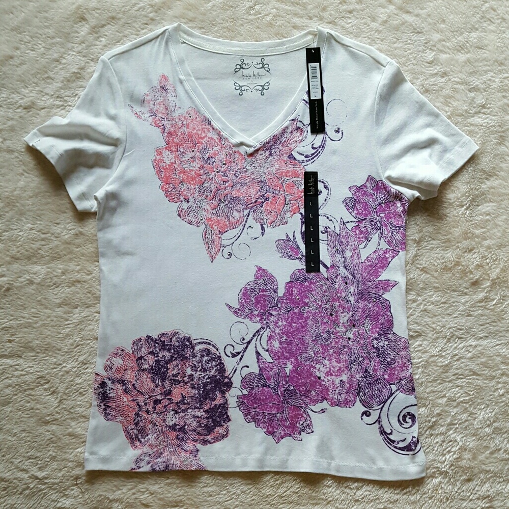 BNWT Nicole Miller New York embellished top