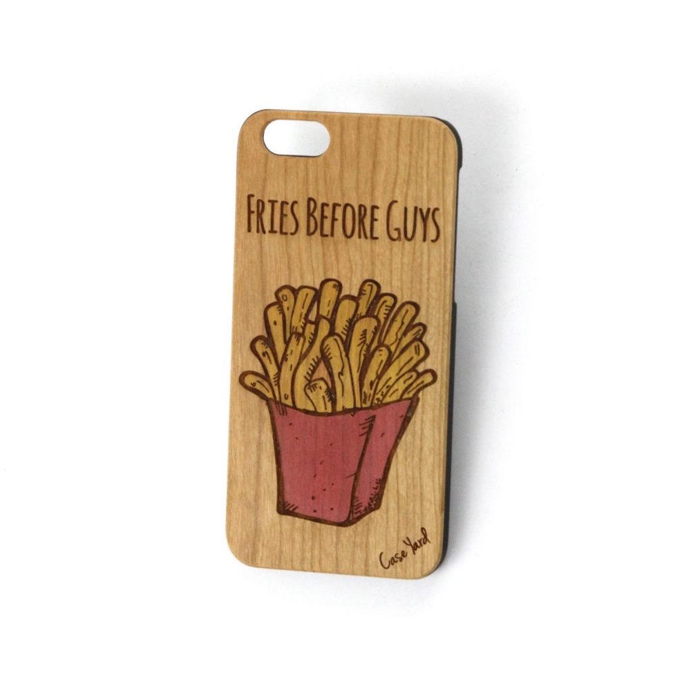 NEW CHERRY WOOD iPHONE CASE WITH FRIES BEFORE GUYS
