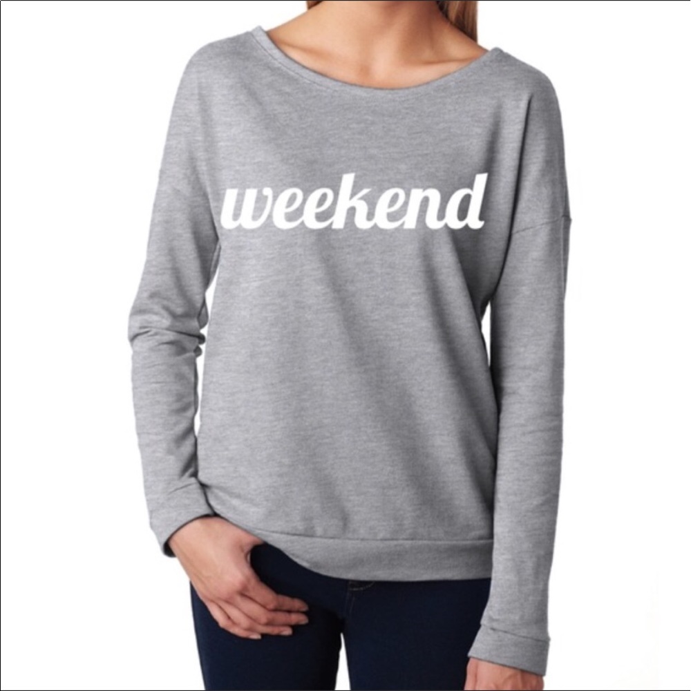 ONE LEFT! (Large) "Weekend" terry shirt 👚 - Picture 2 of 4