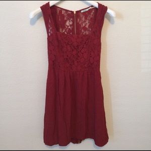 Kimchi Blue red lace mini dress