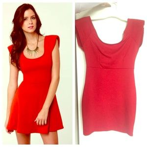 *LuLu's* Low back shoulder pad dress