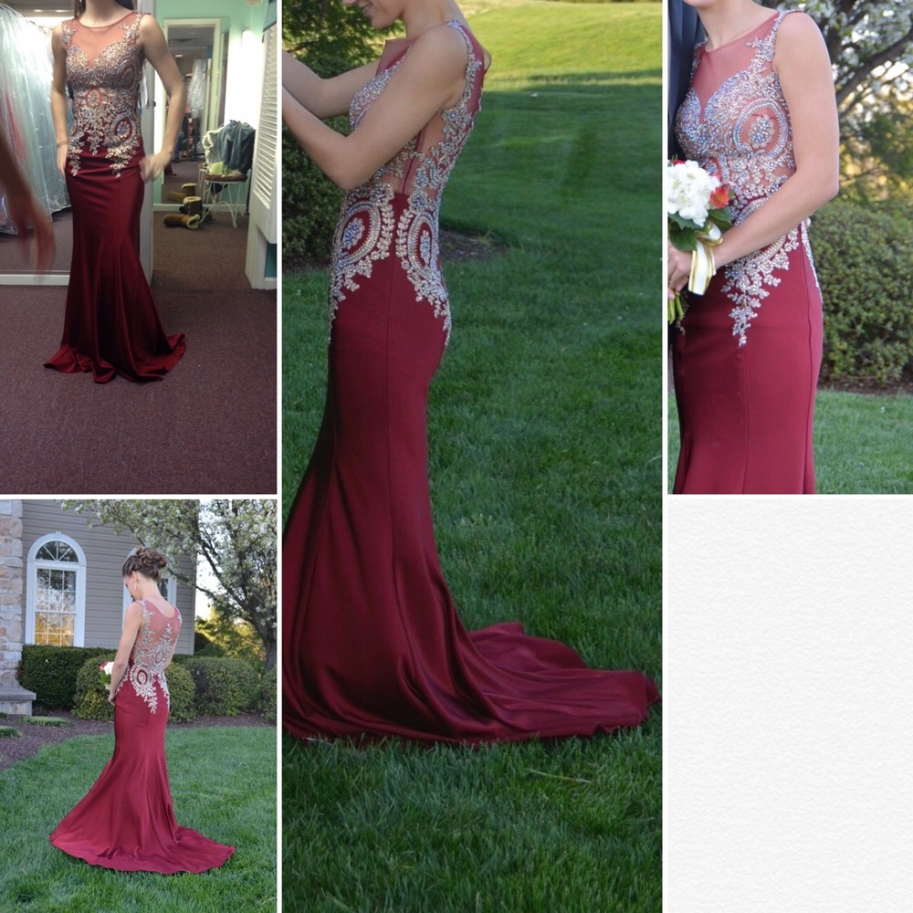 SIZE 0 Maroon Prom Dress.