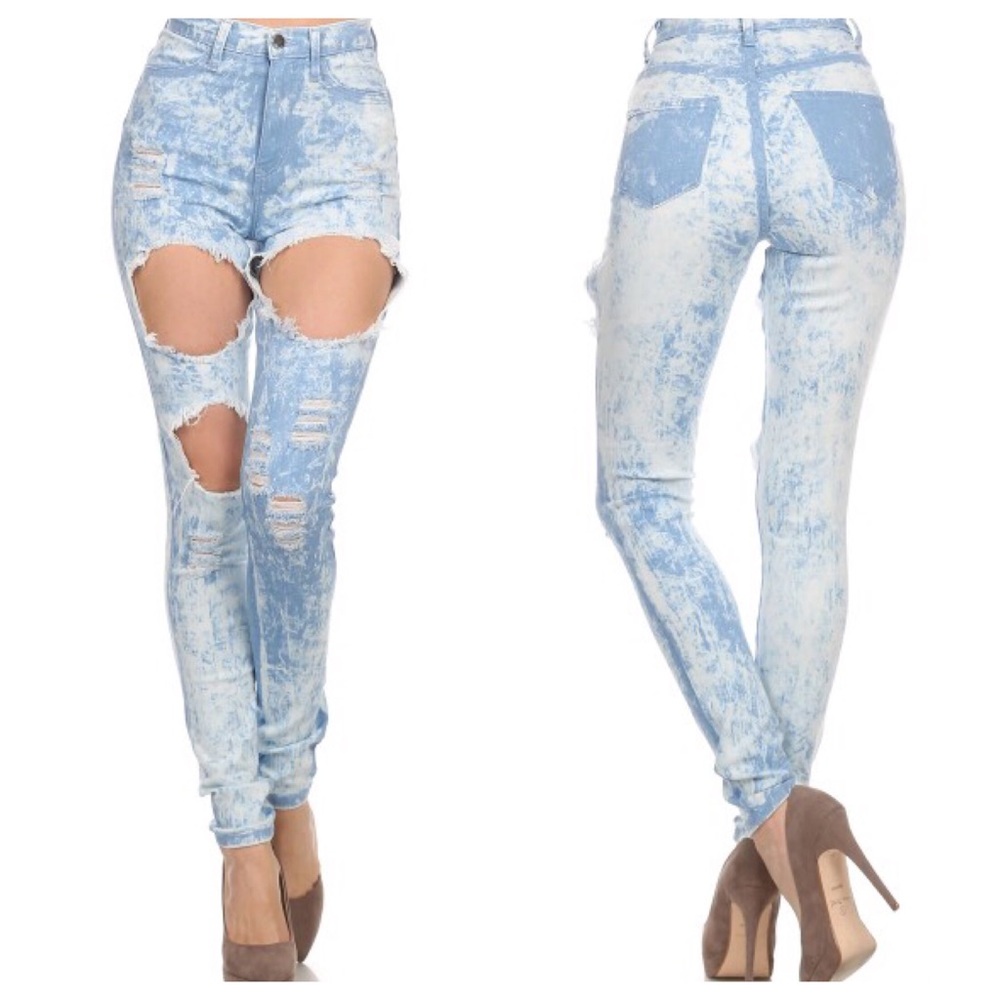 High rise reverse mineral jeans