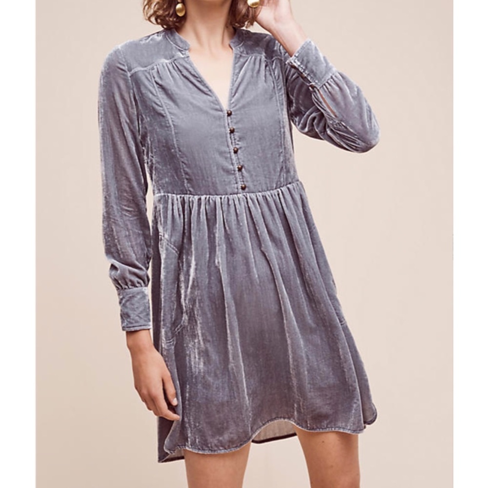 Holding Horses Velvet shirt dress Anthropologie