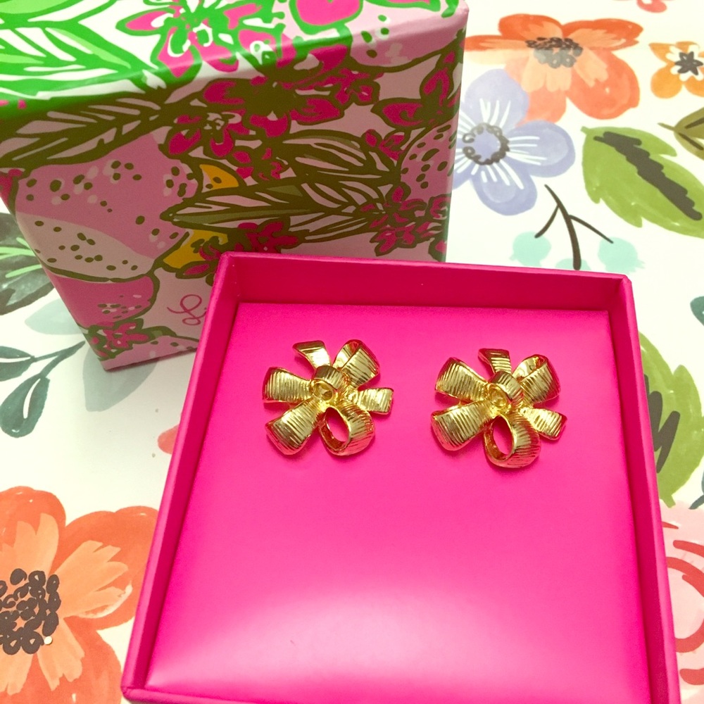 Lilly Pulitzer Gold Bow Earrings
