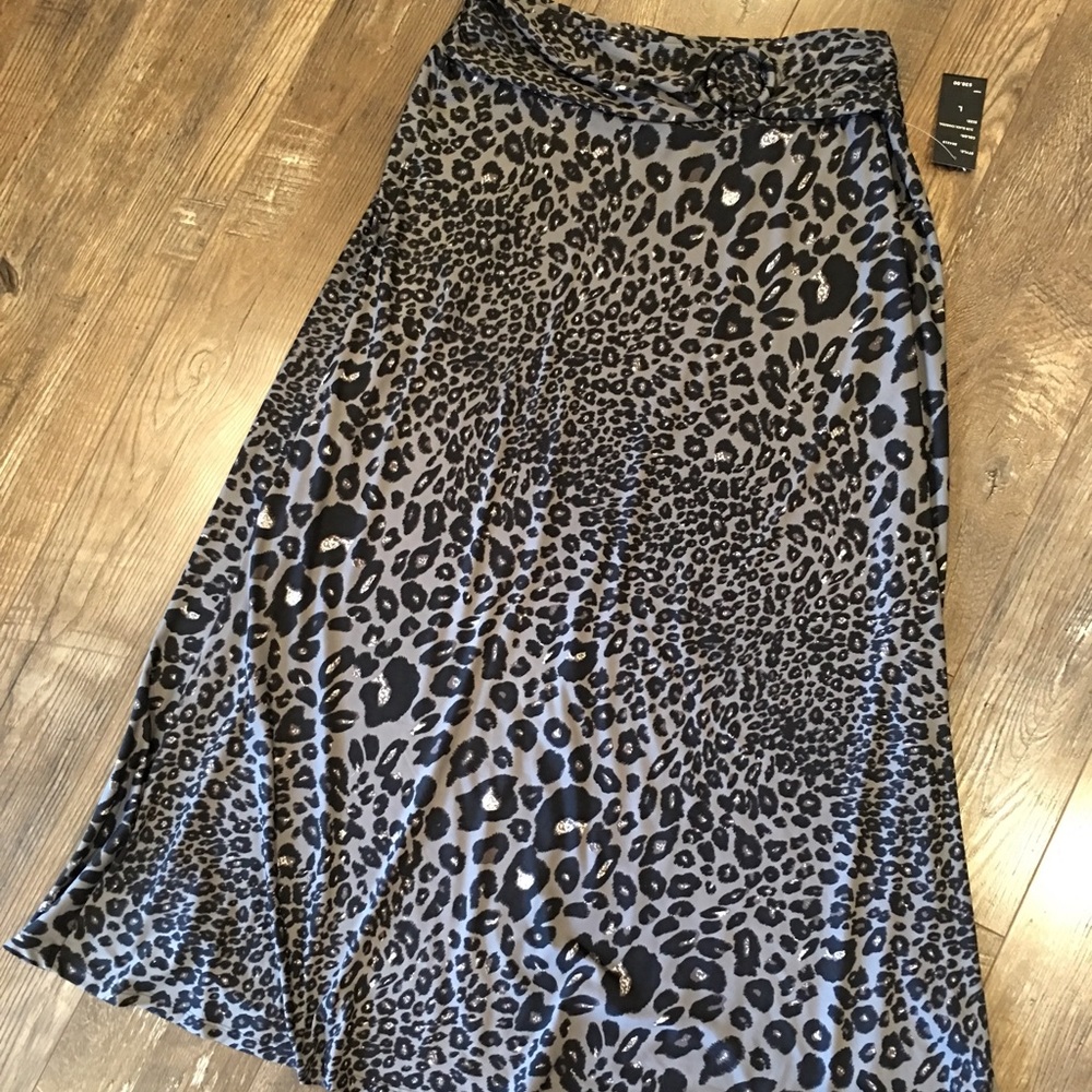 Black & Gray leopard Maxi skirt.