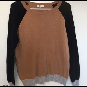Cozy, warm, sweater by Madewell. Black, tan, grey