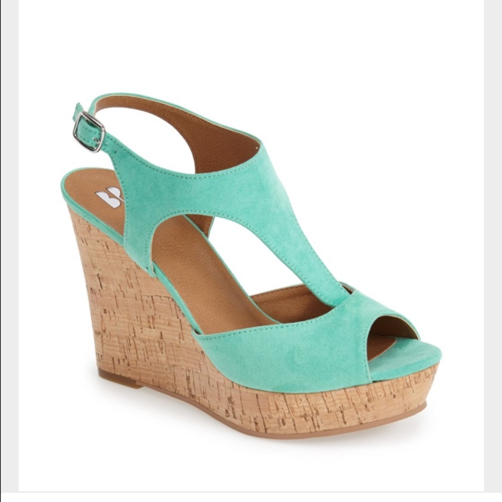 BP "Springs" Teal Wedge Sandals