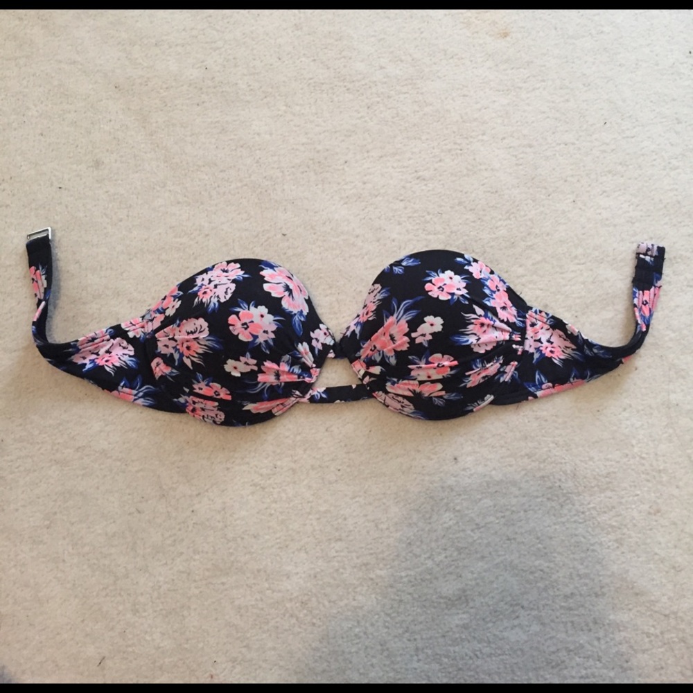 Floral Print Strapless Bikini