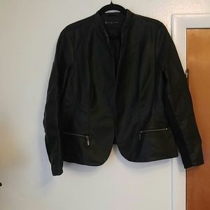 Faux leather blazer