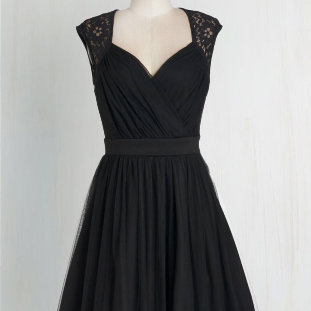 Black Lace A-Line Dress