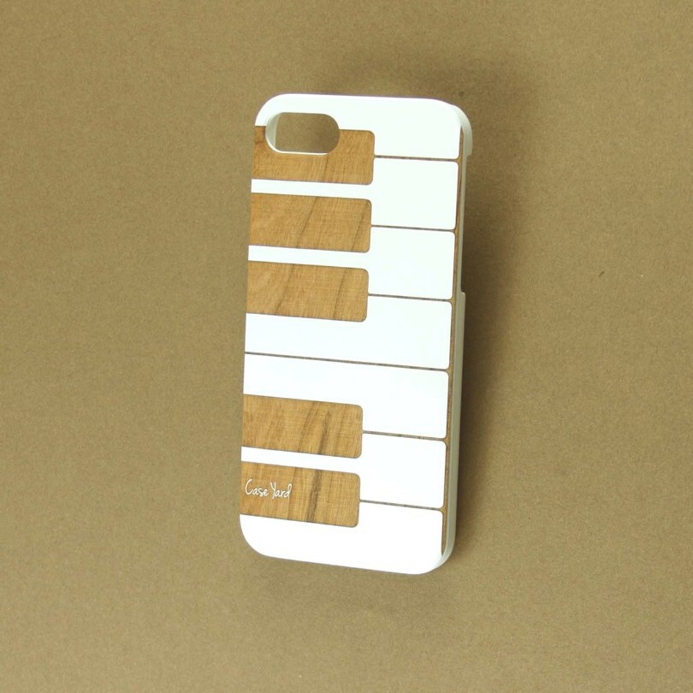 NEW CHERRY WOOD WHITE IPHONE CASE, KEYBOARD DESIGN
