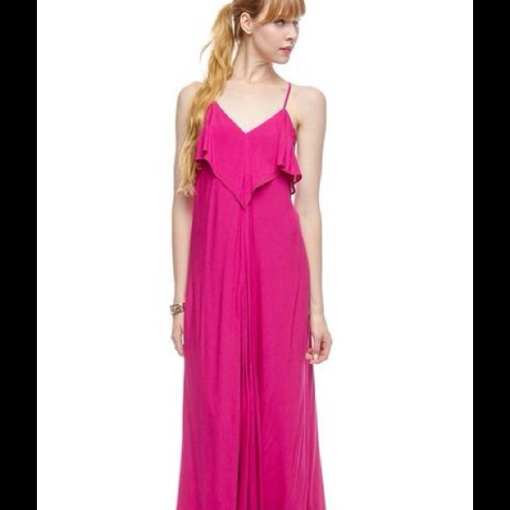 Ruffle Front Maxi Dress