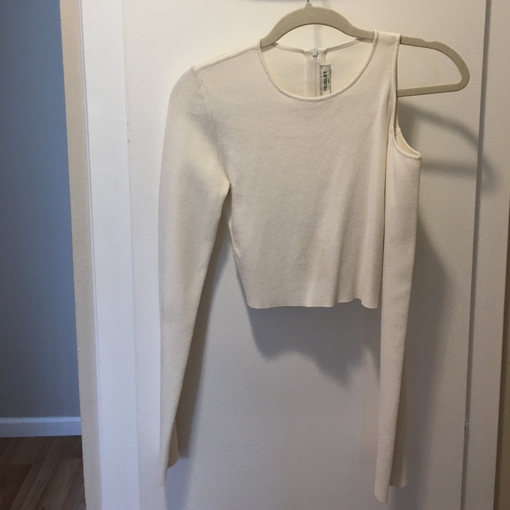 White mugler top