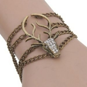 NWOT Antique Style Bronze Deer Bracelet