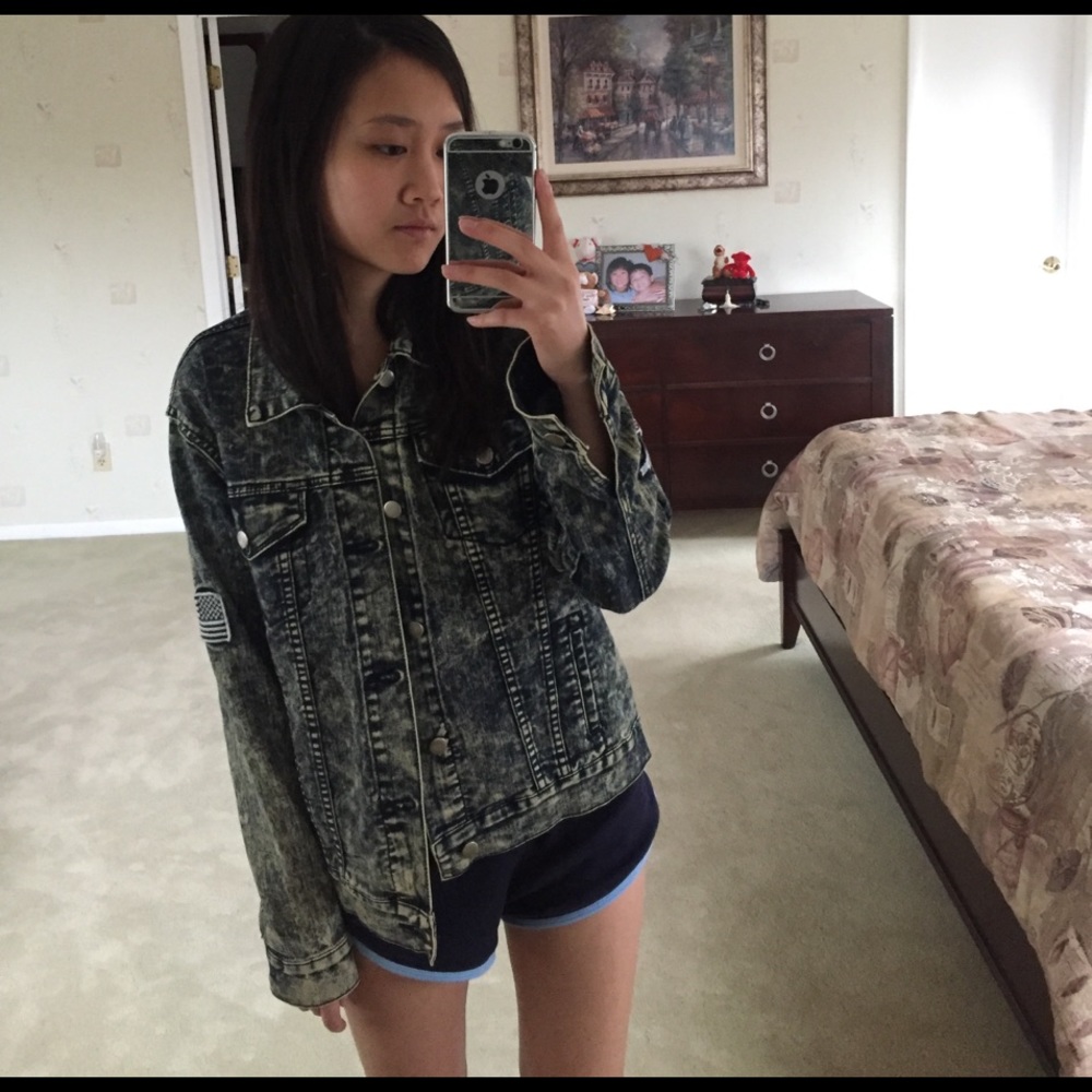 Acid Wash Biker Jacket