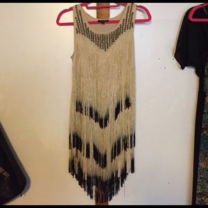 Topshop Fringe detailing dress