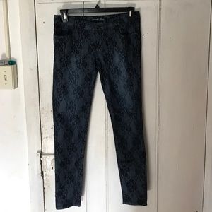 Blue and navy patterned jeans