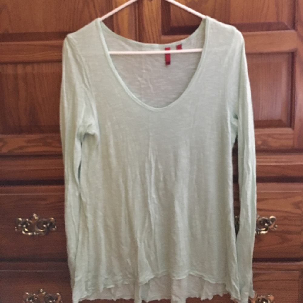 5/48 brand mint green cotton long-sleeved shirt