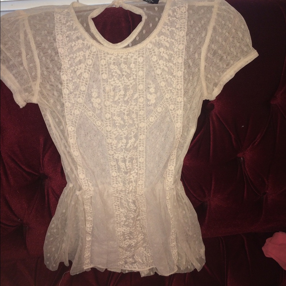 Lace over shirt