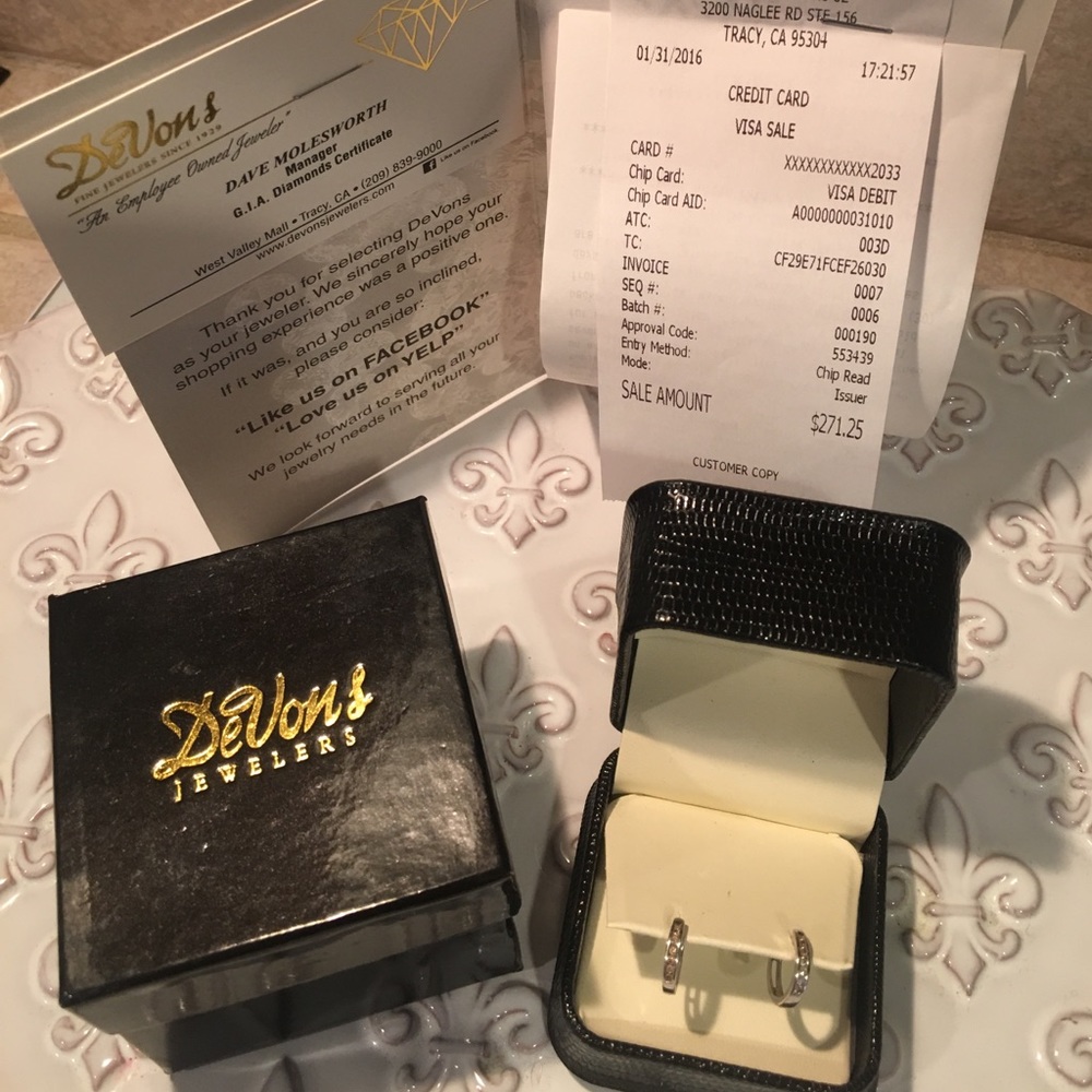 Diamond Hoops from DeVons Jewelers~7 in each!!!